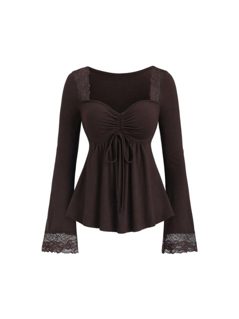 Women's Long Sleeve Babydoll Tops Peplum Cute Flowy Shirts Tees